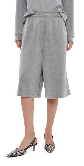 Tibi Tibi Feather Weight Viscose Neoprene Relaxed Shorts Grey