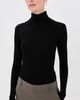 Tibi Tibi Featherweight Ribbed Split Neck Turtleneck Sweater Black - 2