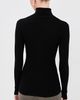 Tibi Tibi Featherweight Ribbed Split Neck Turtleneck Sweater Black - 3