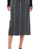 Tibi Tibi Gossamer Wool Melange Zip Midi Trouser Skirt Heather Grey - 1