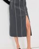 Tibi Tibi Gossamer Wool Melange Zip Midi Trouser Skirt Heather Grey - 2