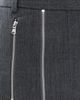 Tibi Tibi Gossamer Wool Melange Zip Midi Trouser Skirt Heather Grey - 6