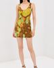 Tibi Tibi Kamara Print Racerback Short Dress Brown Multi - 5