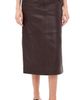 Tibi Tibi Leather Midi Trouser Skirt Brown - 1