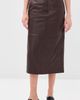 Tibi Tibi Leather Midi Trouser Skirt Brown - 2
