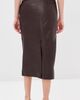 Tibi Tibi Leather Midi Trouser Skirt Brown - 3