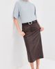 Tibi Tibi Leather Midi Trouser Skirt Brown - 5