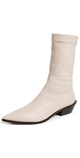 Tibi Tibi Leo Faux Leather Boots Natural