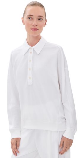 Tibi Tibi Lightweight Polo Sweatshirt White