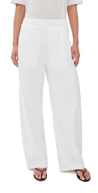 Tibi Tibi Lightweight Sweatshirting Winslow Pants White