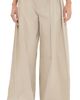 Tibi Tibi Luxe Twill Tucked Pleated Trousers Taupe - 1