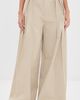 Tibi Tibi Luxe Twill Tucked Pleated Trousers Taupe - 3