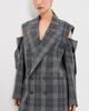Tibi Tibi Papery Wool Easy Mens Plaid Blazer Grey Multi - 3