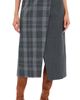 Tibi Tibi Papery Wool Plaid Double Apron Skirt Grey Multi - 1