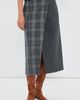 Tibi Tibi Papery Wool Plaid Double Apron Skirt Grey Multi - 2