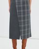 Tibi Tibi Papery Wool Plaid Double Apron Skirt Grey Multi - 3