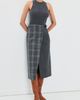 Tibi Tibi Papery Wool Plaid Double Apron Skirt Grey Multi - 5