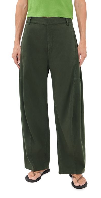 Tibi Tibi Petite Sid Reactive Garment Dyed Stretch Pants Army Green