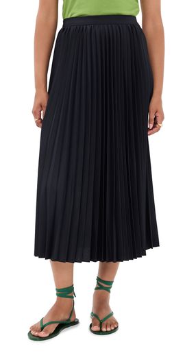 Tibi Tibi Pleated Sunray Skirt Navy