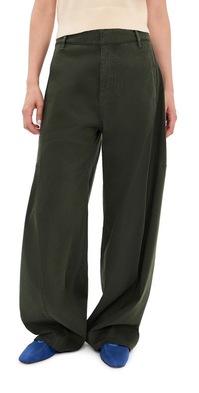 Tibi Tibi Reactive Garment Dyed Stretch Twill Sid Pants Army Green
