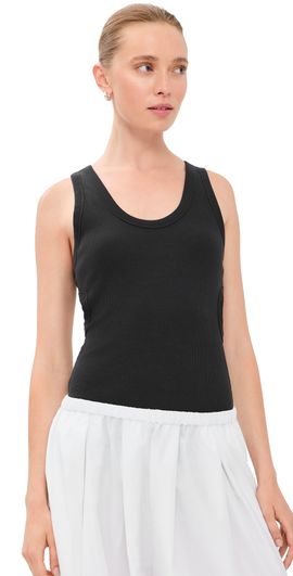 Tibi Tibi Ribbed T Racerback Tank Black