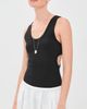 Tibi Tibi Ribbed T Racerback Tank Black - 3