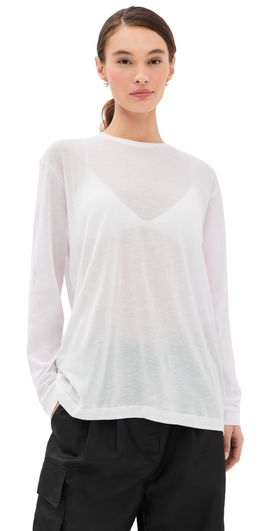 Tibi Tibi Sheer Crepe Knit Tee White