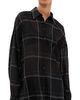 Tibi Tibi Sheer Wool Gauze Oversized Check Shirt Black multi - 1