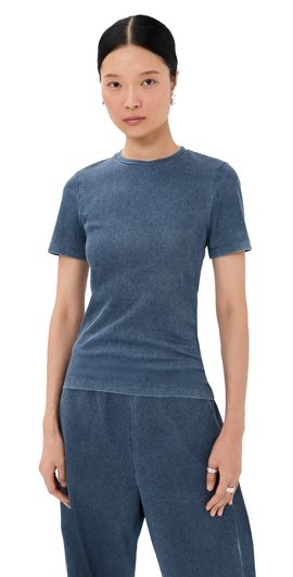 Stretch Denim Baby T in Classic Wash by Tibi