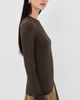 Tibi Tibi Stretch Lightweight Tech Knit Crewneck Pullover T-Shirt Hickory Brown - 4