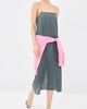 Tibi Tibi The Crinkle Slip Dress Dark Grey - 5