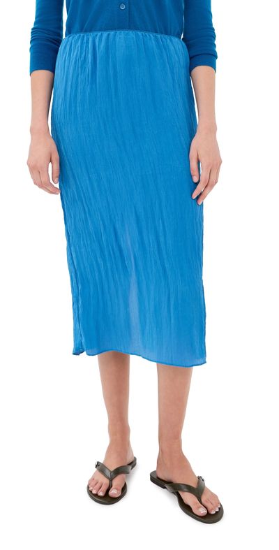 Tibi Tibi The Crinkle Slip Skirt Bright Blue