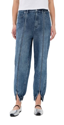 Tibi Tibi Zippered Denim Joggers Classic Blue