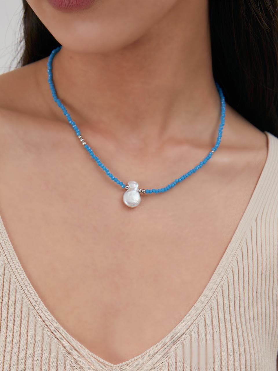 TIEDE Beads Necklace (Sky blue)