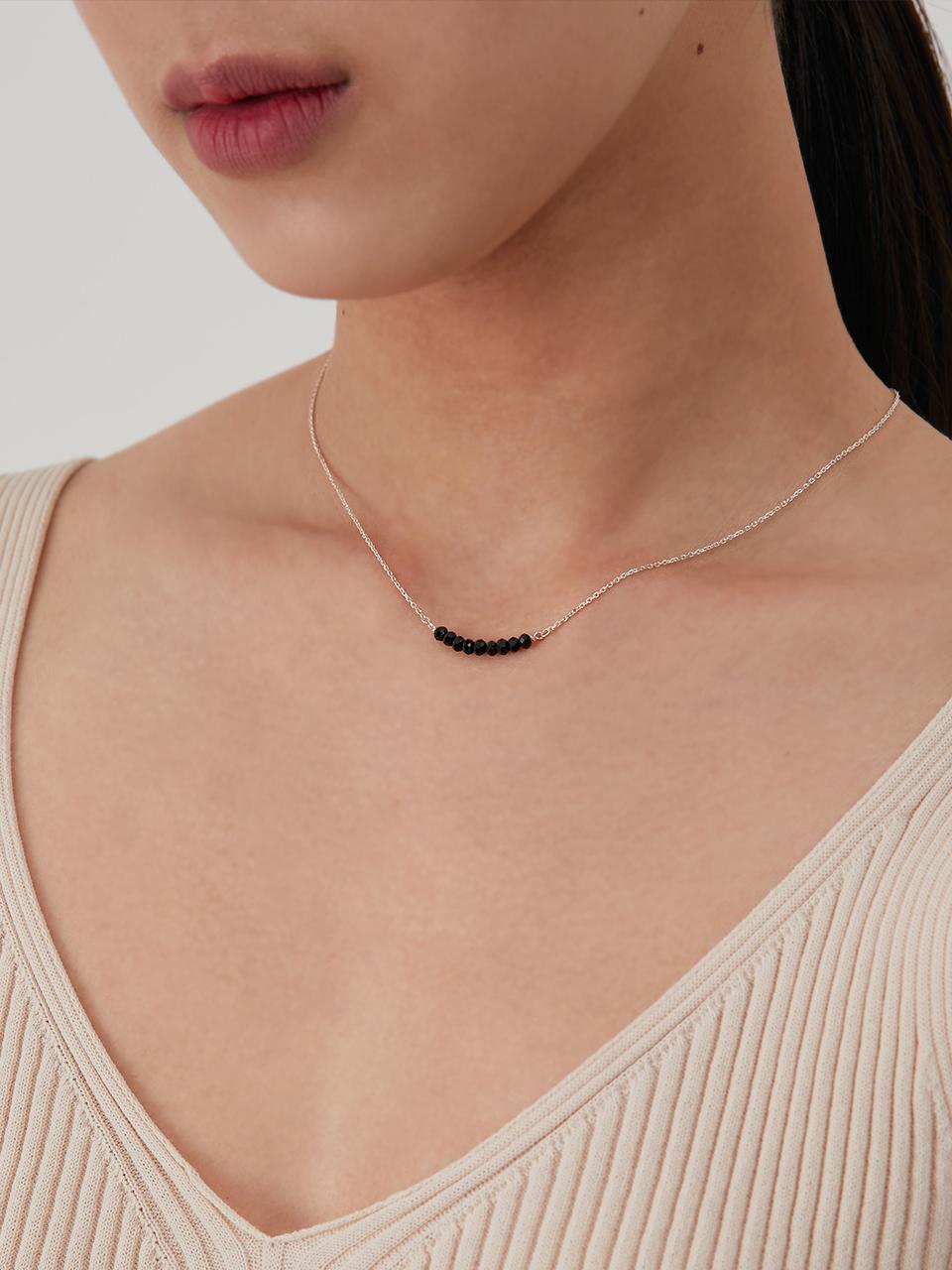 TIEDE Black Beads Necklace (Black)