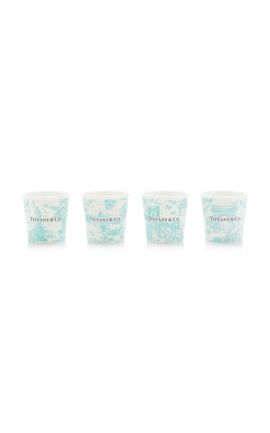 Tiffany & Co. Tiffany & Co. Exclusive SetofFour China Espresso Cups Blue