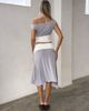 Tiger Mist Tiger Mist Alyssa contrast button waist detail thigh slit midaxi skirt in gray and white - part of a set - 3