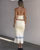 Tiger Mist Tiger Mist Calina butter touch slinky contrast lace trim maxi skirt in cream and baby blue - part of a set-Multi - 3