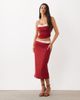 Tiger Mist Tiger Mist Caline ruched mesh overlay midi skirt in red and baby pink - part of a set - 2