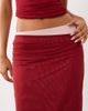 Tiger Mist Tiger Mist Caline ruched mesh overlay midi skirt in red and baby pink - part of a set - 3