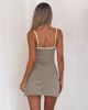 Tiger Mist Tiger Mist Celeste contrast trim belt detail cami mini dress in olive and lemon stripes-Multi - 2