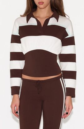 Tiger Mist Tiger Mist Collins Striped Rugby Top
