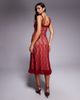 Tiger Mist Tiger Mist Deja 90s lace ruffle trim bow detail midi dress in red - 4