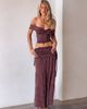 Tiger Mist Tiger Mist Denali ruched drop waist maxi skirt in brown polka dot - part of a set - 1