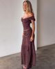 Tiger Mist Tiger Mist Denali ruched drop waist maxi skirt in brown polka dot - part of a set - 2