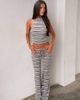 Tiger Mist Tiger Mist Dillon knit drawstring pants in blue and brown stripes - part of a set-Multi - 2