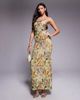Tiger Mist Tiger Mist Elysium sequin trim cami tie low back maxi dress in vintage animal print-Multi - 1