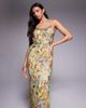 Tiger Mist Tiger Mist Elysium sequin trim cami tie low back maxi dress in vintage animal print-Multi - 3