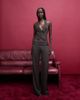 Tiger Mist Tiger Mist Fedra tailored tie waist detail flared pants in chocolate - part of a set-Brown - 1