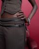 Tiger Mist Tiger Mist Fedra tailored tie waist detail flared pants in chocolate - part of a set-Brown - 3